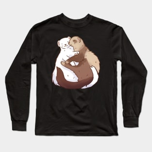 Cute ferrets hugging Long Sleeve T-Shirt